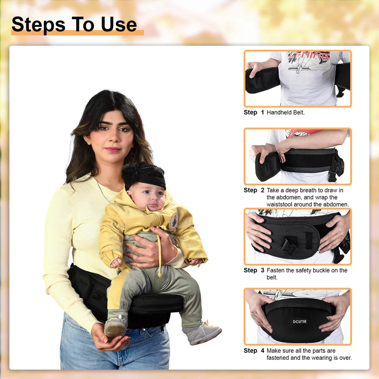 Adjustable Baby Hip Carrier โ Ergonomic & Lightweight Waist Seat for Newborns & Toddlers (6-36 Months)