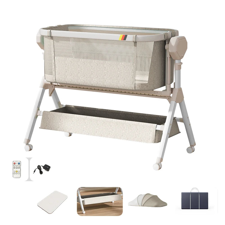 Rocking Baby Bassinet,Baby Cribs,Newborn Co-Sleeper,Infant Beside Sleeper,Unisex Baby Bed Cribs, Portable Travel Crib,Cradle