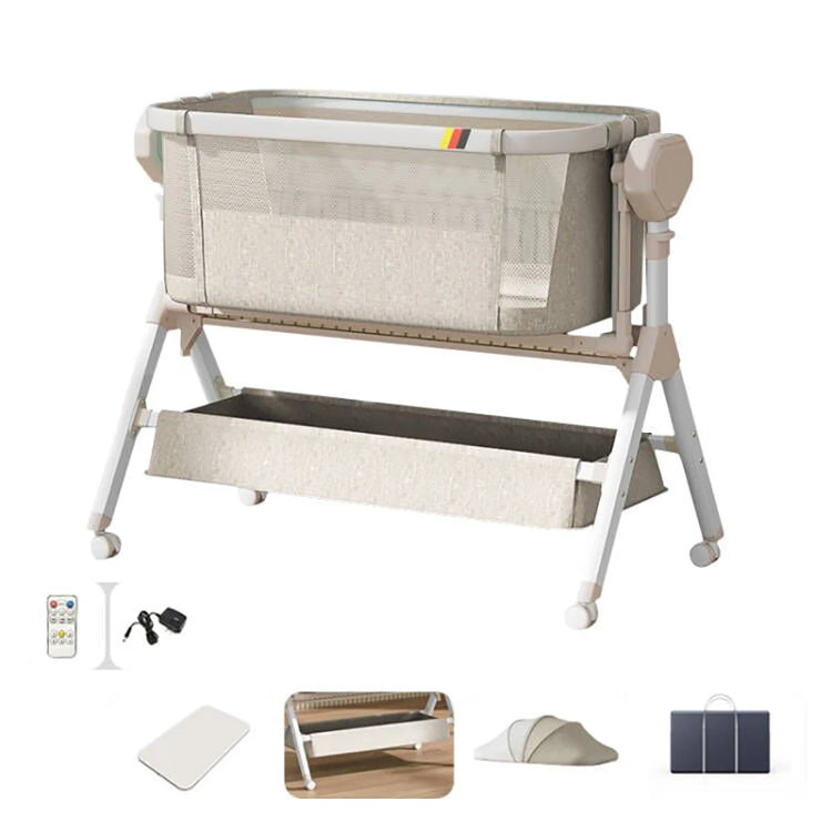 Rocking Baby Bassinet,Baby Cribs,Newborn Co-Sleeper,Infant Beside Sleeper,Unisex Baby Bed Cribs, Portable Travel Crib,Cradle