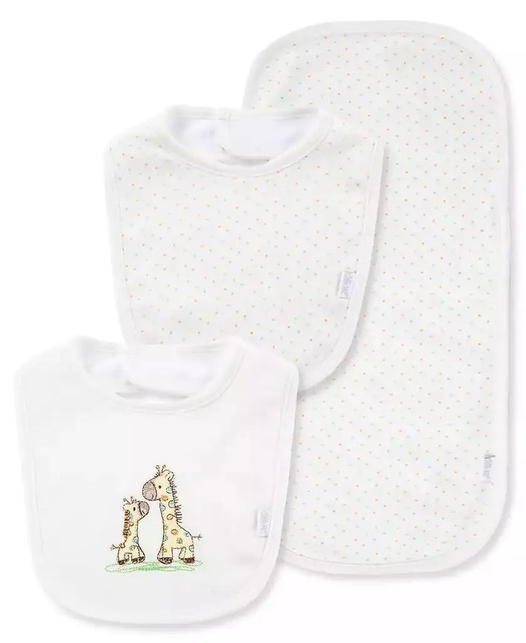 Little Me | Baby Boys and Baby Girls Giraffe Bibs and Burp Cloth