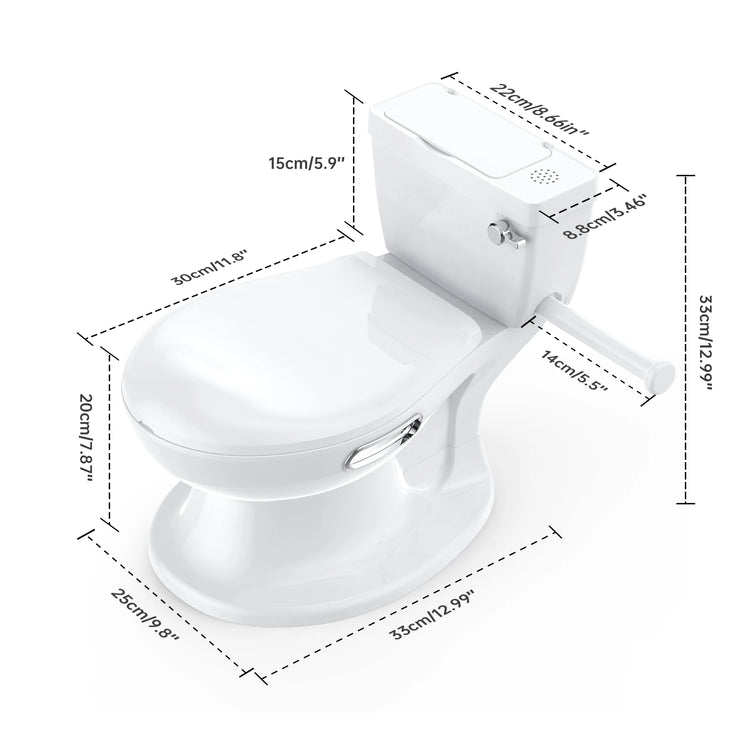 Potty Training Toilet for Toddler, Realistic Potty Training Toilet with Soft Seat with Realistic Flushing Sound & Non-Slip