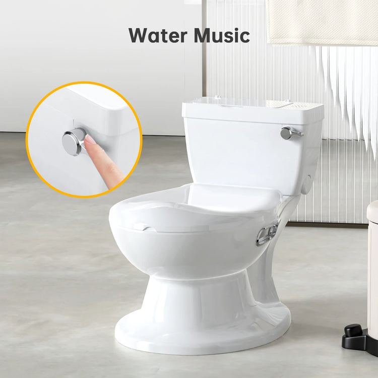 Potty Training Toilet for Toddler, Realistic Potty Training Toilet with Soft Seat with Realistic Flushing Sound & Non-Slip