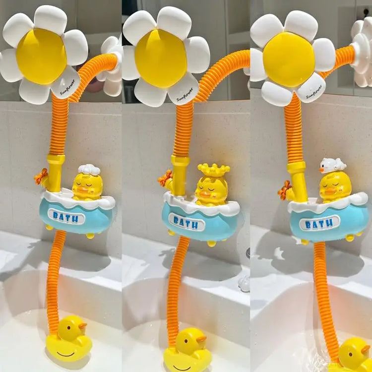 Baby Bath Toy Sprayer Colorful Sunflower Bathtub Toys Baby Shower Head Adjustable Interactive Baby Shower Faucet Spray Toys For