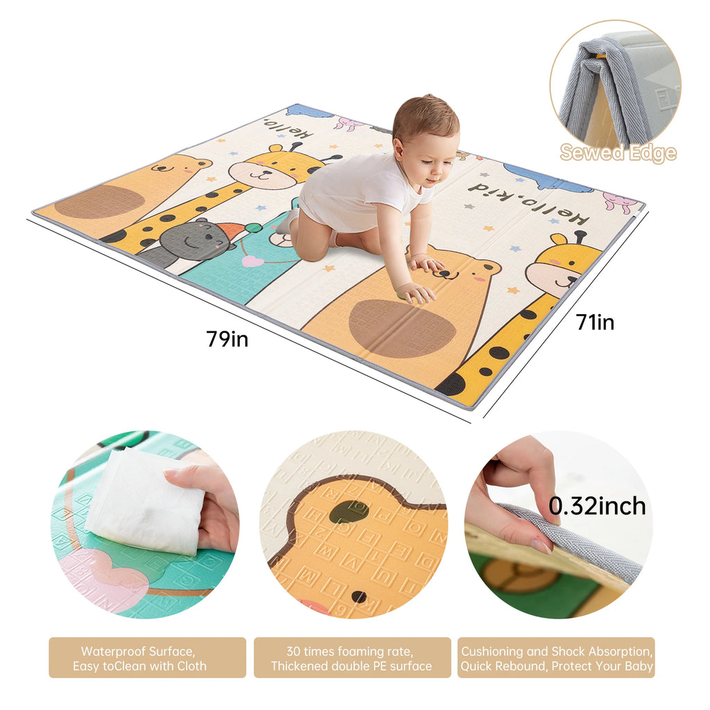 71" x79" Play pen for Baby Toddlers, Playpen with Mat,Unisex Play Yard, Play Pen Indoor&Outdoor,Big Baby Fence with Gate