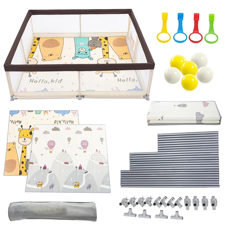 71" x79" Play pen for Baby Toddlers, Playpen with Mat,Unisex Play Yard, Play Pen Indoor&Outdoor,Big Baby Fence with Gate