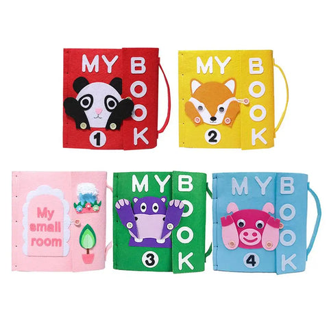 3D 5 Styles DIY My First Cloth Book Infant Baby Felt Quiet Cloth Books Early Learning Educational Felt Material Development Book