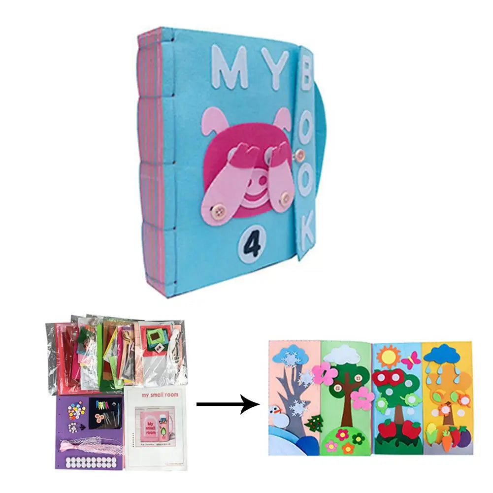 3D 5 Styles DIY My First Cloth Book Infant Baby Felt Quiet Cloth Books Early Learning Educational Felt Material Development Book