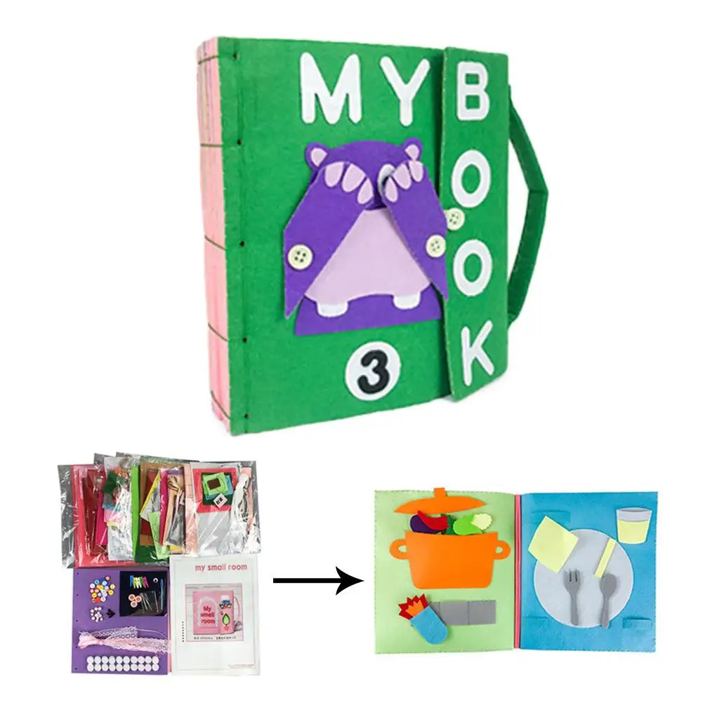 3D 5 Styles DIY My First Cloth Book Infant Baby Felt Quiet Cloth Books Early Learning Educational Felt Material Development Book