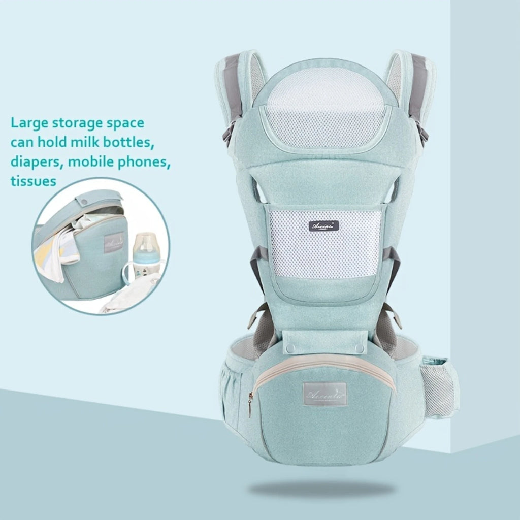 Baby Carrier, 6-in-1 Baby Carrier With Waist Stool, Baby Carrier With Hip Seat For Breastfeeding, One Size Fits All - Adapt To N
