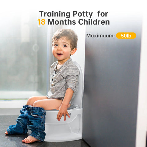 Potty Training Toilet for Toddler, Realistic Potty Training Toilet with Soft Seat with Realistic Flushing Sound & Non-Slip