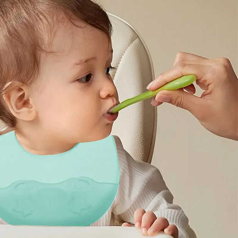 Children's Bibs Unisex Soft Silicone Feeding Bibs Adjustable Baby Food Feeding Bibs Eating Bibs With Food Catcher In Dinosaur