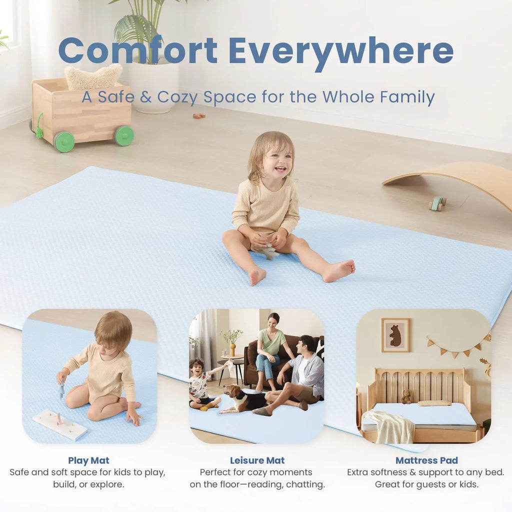 Baby Play Mat Large Soft 3CM Thick Non Slip Crawling Mat Memory foam Tummy Time Mat for Toddlers Baby Activities Rug
