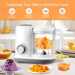 Baby Food Maker, 4 in 1 Baby Food Processor and Steamer, Puree Blender, Multifunctional Baby Puree Maker, Dishwasher Safe White