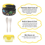 Toddler Bento Lunch Box, Kids Leakproof Lunch Food Containers, Insulated Hot Food Jar with Lunch Bag for School, Trvael