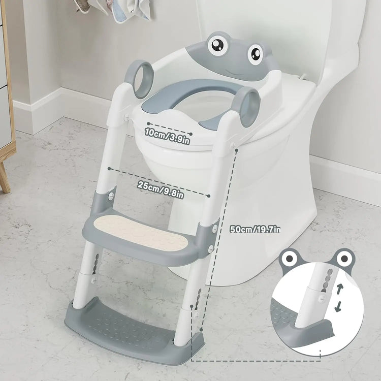 Potty Training Seat with Adjustable Height Step Stool Ladder Anti-Slip Pads for Safety Toddler Toilet Trainer for Girls Boys