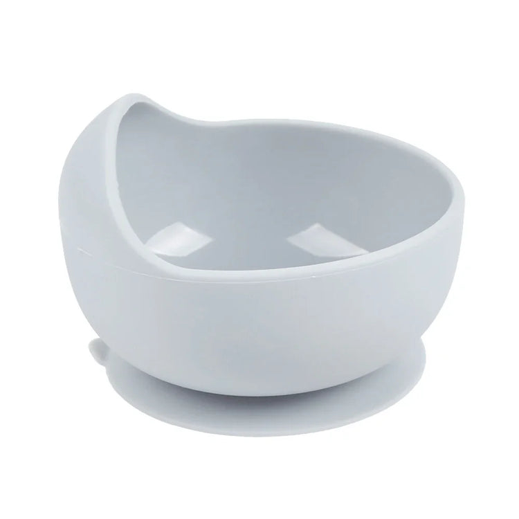 Baby Silicone Feeding Dishes Children Suction Plate Suction Sucker Bowl Wood Fork Spoon Set Toddler Training Tableware BPA Free