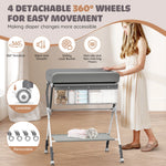 Sejoy Baby Changing Table Folding Diaper Changing Station 360° Lockable Wheels Foldable Height with Storage Bag