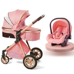 2 In 1 Baby Cradle Stroller, Convertible Foldable Standard Stroller, Double-sided Stroller Stroller, Portable High View Stroller