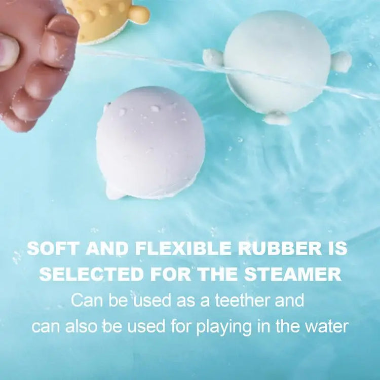 Toddler Animal Bath Toys 4X Floating Squeaky Tub Toys For Babies Stackable Soft Rubber Sea Animal Water Spraying Bathtub Toys