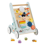 Wooden Baby Walker Push and Pull Learning Activity Center with Wheels Push Toy