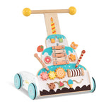 Wooden Baby Walker Ice Cream Cart Toy with Sweet Accessories & Smooth Wheels