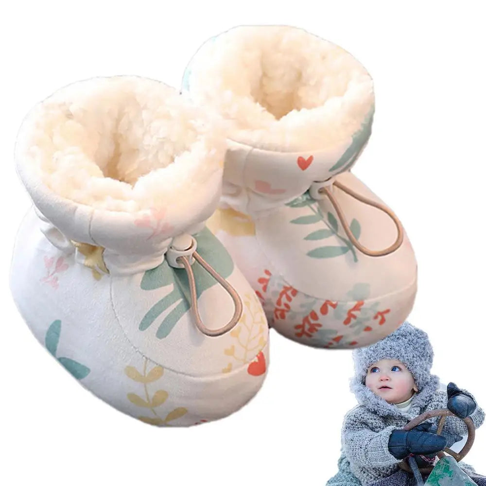 Baby Warm Winter Boots Non-Slip Texture Shoes Cozy Soft Kids Boots Non-Slip Texture Shoes Warm Cotton Winter Booties For Winter