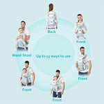 Baby Carrier, 6-in-1 Baby Carrier With Waist Stool, Baby Carrier With Hip Seat For Breastfeeding, One Size Fits All - Adapt To N