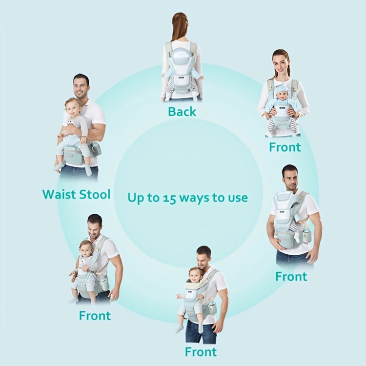 Baby Carrier, 6-in-1 Baby Carrier With Waist Stool, Baby Carrier With Hip Seat For Breastfeeding, One Size Fits All - Adapt To N
