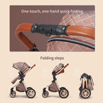 2 In 1 Baby Cradle Stroller, Convertible Foldable Standard Stroller, Double-sided Stroller Stroller, Portable High View Stroller