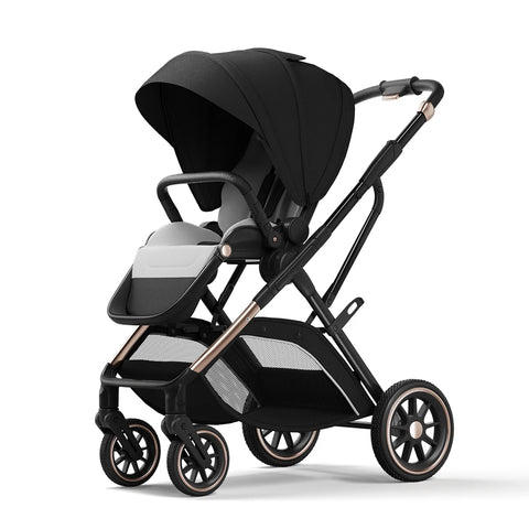 High View Baby Stroller Ergonomics Seat Portable Baby Pram One Hand to Recline Pushchair