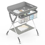 Sejoy Baby Changing Table Folding Diaper Changing Station 360° Lockable Wheels Foldable Height with Storage Bag