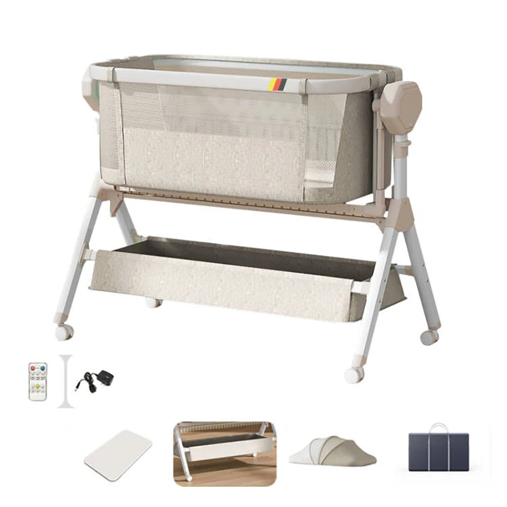 Rocking Baby Bassinet,Baby Cribs,Newborn Co-Sleeper,Infant Beside Sleeper,Unisex Baby Bed Cribs, Portable Travel Crib,Cradle