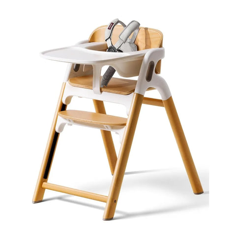 DinerPal Wooden High Chair for Babies, Toddlers & Adults Up to 308 Lbs, Convertible Baby Highchair with Food-Grade Tray