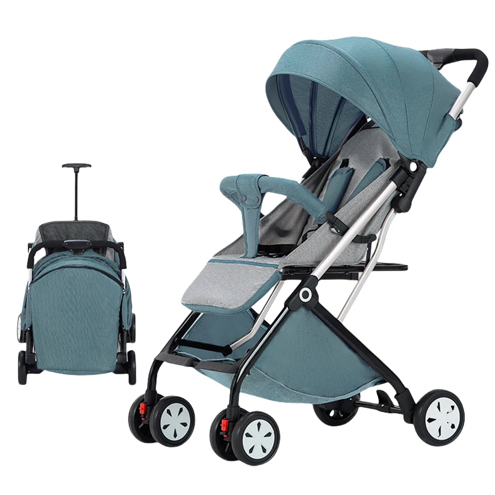 Lightweight Baby Stroller, Compact Toddler Travel Stroller For Airplane, Infant Stroller W/ 5-Point Harness, Adjustable Backrest