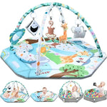 Great Discounts.Baby Gym Play Mat, 8-in-1 Tummy Time Mat & Ball Pit with 6 Toys, Washable Baby Activity Play Mat for Visual, Hea