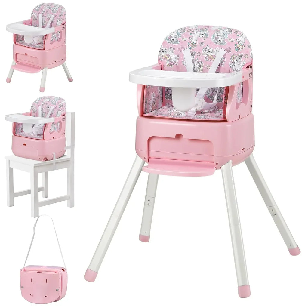 1 Portable Baby Highchair Convertible Highchair for Babies and Toddlers - Foldable Carry Small Box, High Chair, Infant Booster