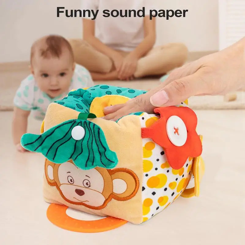 Baby Practice Dressing Toy Early Learning Activity Cube Buttons Dressing Nap Button  Life Skill Education Toys For Children Gift