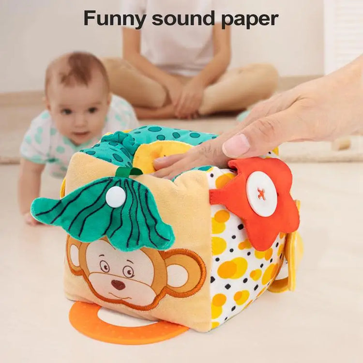 Baby Practice Dressing Toy Early Learning Activity Cube Buttons Dressing Nap Button  Life Skill Education Toys For Children Gift