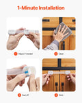 Child Safety Strap Locks 8 Pcs 3M Adhesive Cabinet Drawer Door Cupboard Latches