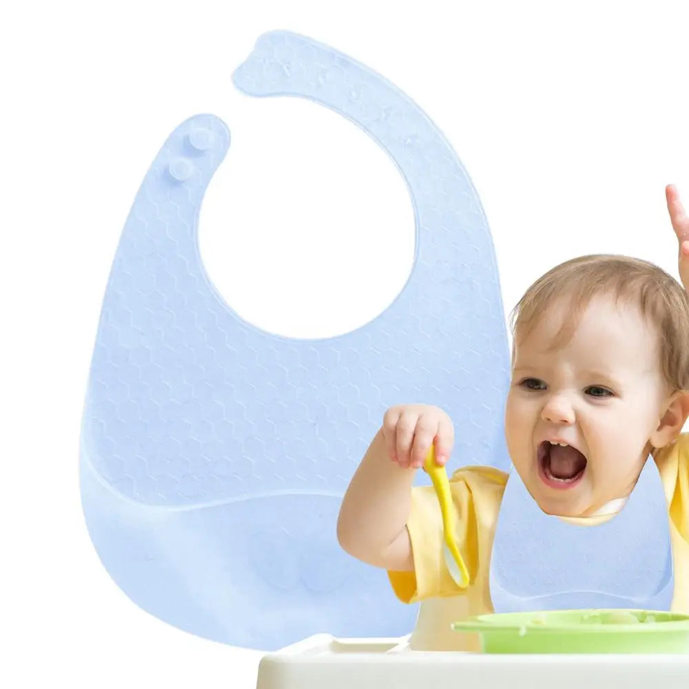 Baby Silicone Bibs Babies Waterproof Bib Solid Adjustment Children's Burp Cloths Accessories Newborn