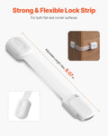 Child Safety Strap Locks 8 Pcs 3M Adhesive Cabinet Drawer Door Cupboard Latches