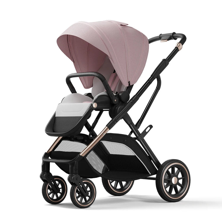 High View Baby Stroller Ergonomics Seat Portable Baby Pram One Hand to Recline Pushchair