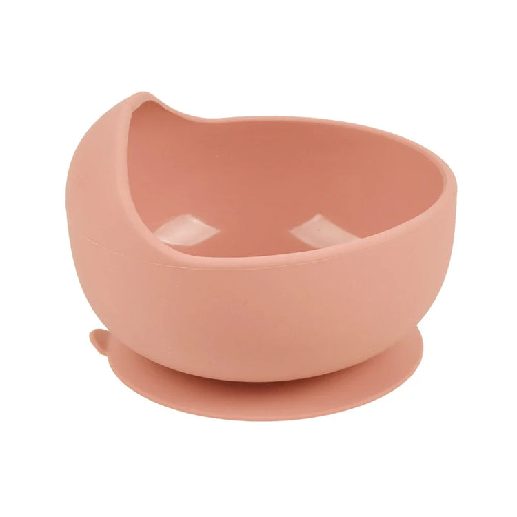 Baby Silicone Feeding Dishes Children Suction Plate Suction Sucker Bowl Wood Fork Spoon Set Toddler Training Tableware BPA Free