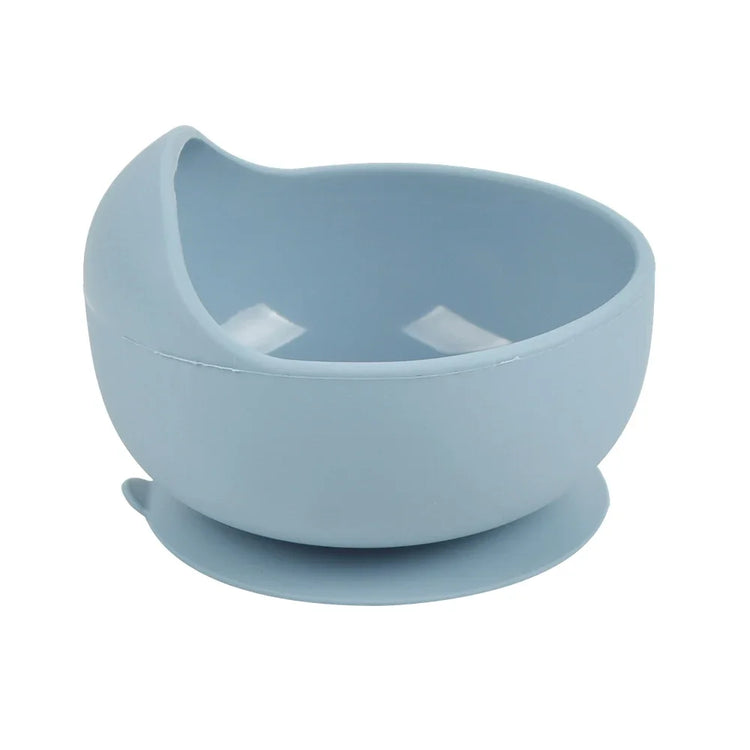 Baby Silicone Feeding Dishes Children Suction Plate Suction Sucker Bowl Wood Fork Spoon Set Toddler Training Tableware BPA Free