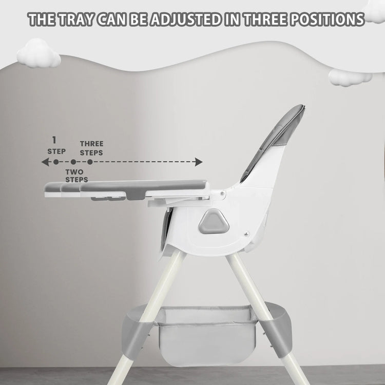 UBRAVOO Foldable Baby High Chair 6 Months Plus, with Large Antislip Pad & ToyRack, Easy to Clean Feeding , E500