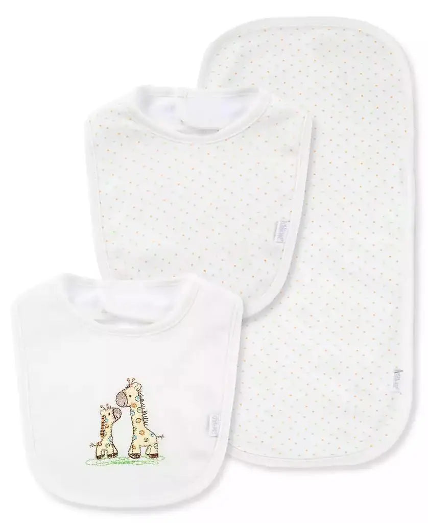 Little Me | Baby Boys and Baby Girls Giraffe Bibs and Burp Cloth