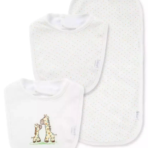 Little Me | Baby Boys and Baby Girls Giraffe Bibs and Burp Cloth