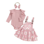 Adorable Baby Girls Winter Outfit Set with Knit Sweater Plaid Skirt and Matching Headband - 3 Piece Clothing Ensemble
