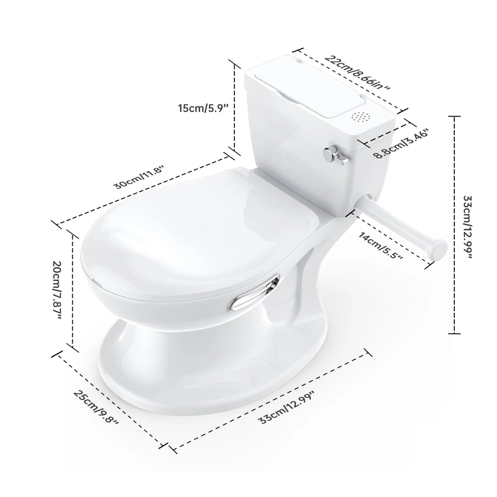 Potty Training Toilet for Toddler, Realistic Potty Training Toilet with Soft Seat with Realistic Flushing Sound & Non-Slip