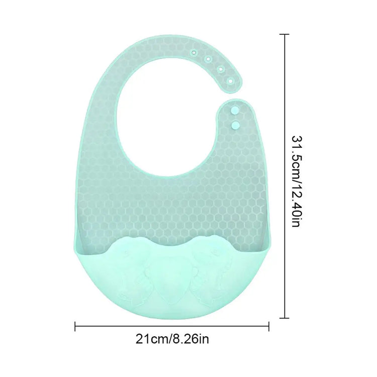 Children's Bibs Unisex Soft Silicone Feeding Bibs Adjustable Baby Food Feeding Bibs Eating Bibs With Food Catcher In Dinosaur